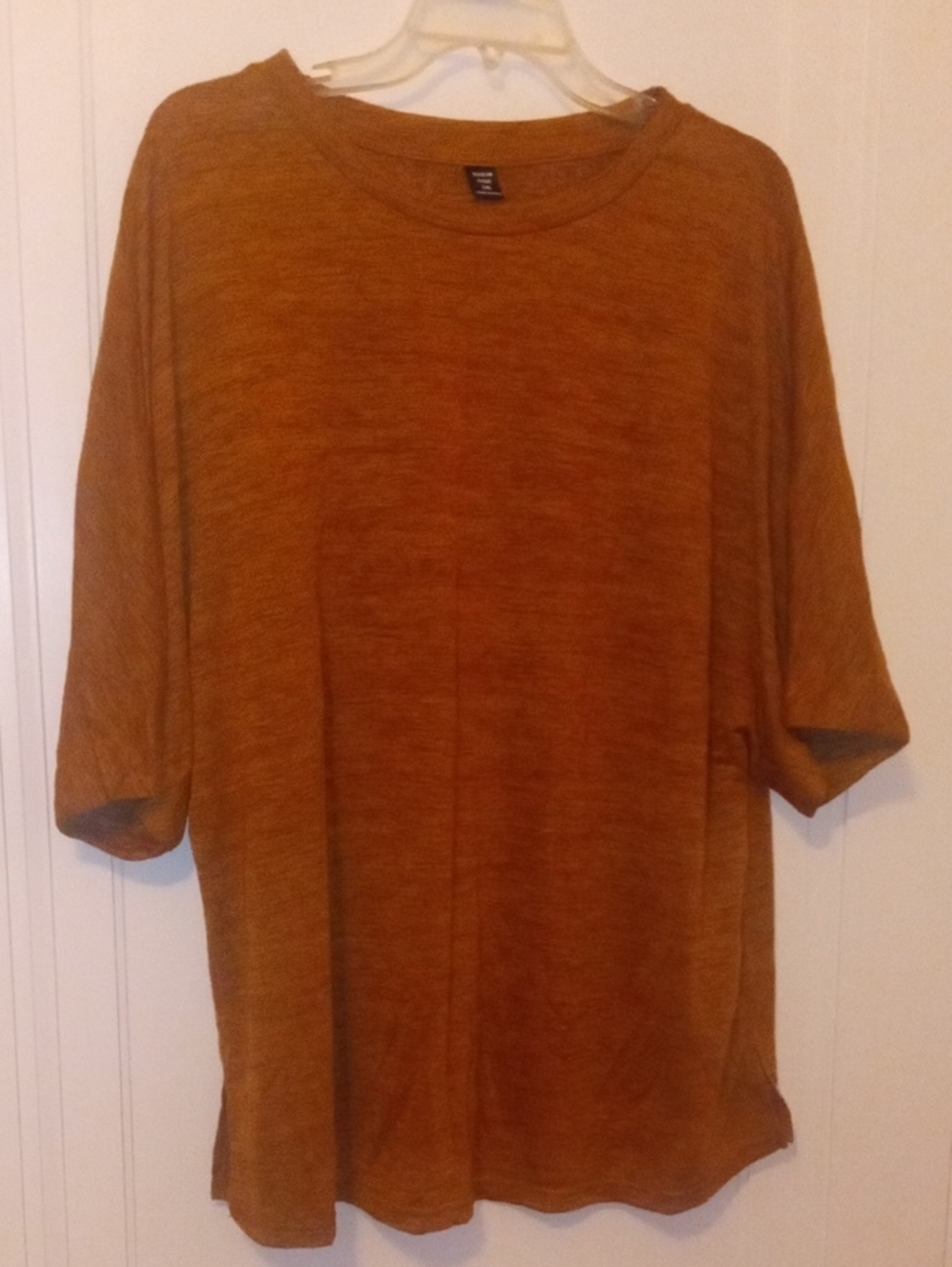 women 1x loose fit golden yellow top